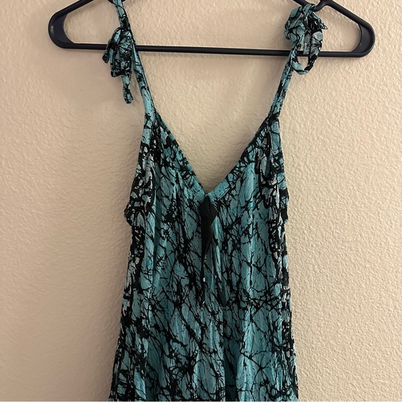 Soft Surroundings Blue Asymmetrical Maxi Tank Dress Bohemian Tie Dye Size Small - Picture 2 of 9